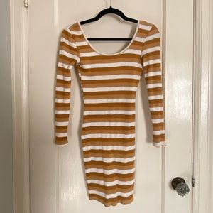 Striped bodycon knit dress